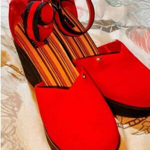 Vintage Tommy Hilfiger Red Platform Wedges 6m